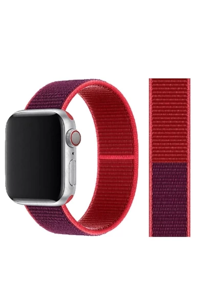 Pazariz Apple Watch Uyumlu2/3/4/5/6 38mm Hasır Kordon/kayış Red/purple ürün görseli 1