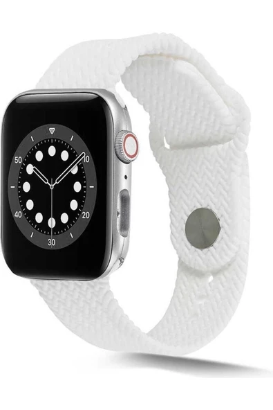 Pazariz Apple Watch Uyumlu38mm 40mm 41mm 1/2/3/4/5/6/se/7/8 Kordon Silikon Örgü Kordon ürün görseli 1