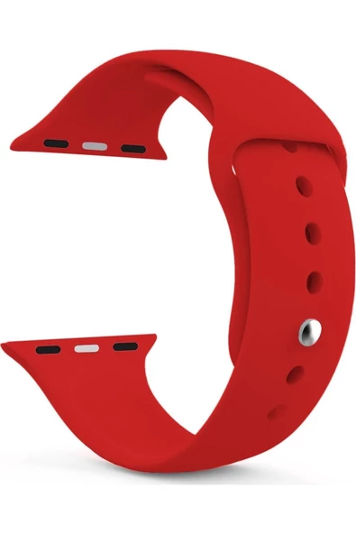 Pazariz Apple Watch Uyumluseries 8 45mm Kordon, Silikon Spor Kırmızı ürün görseli 1