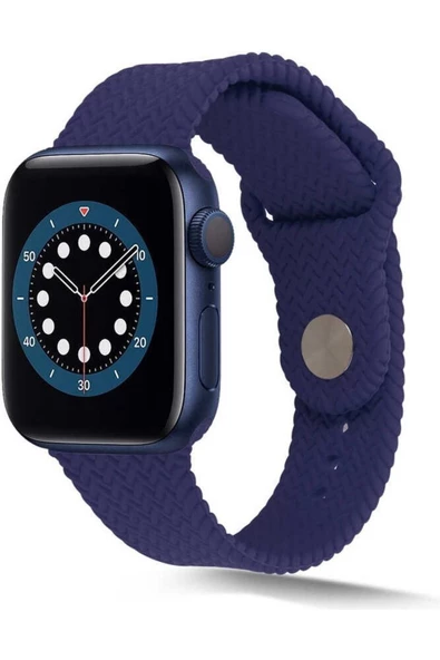 Pazariz Apple Watch Uyumlu38mm 40mm 41mm 1/2/3/4/5/6/se/7/8 Kordon Silikon Örgü Kordon ürün görseli 1