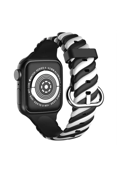 Pazariz Apple Watch Uyumlu2 3 4 5 6 7 Se 38mm 40mm 41mm Spor Renkli Örgü Silikon Kayış Kordon ürün görseli 1