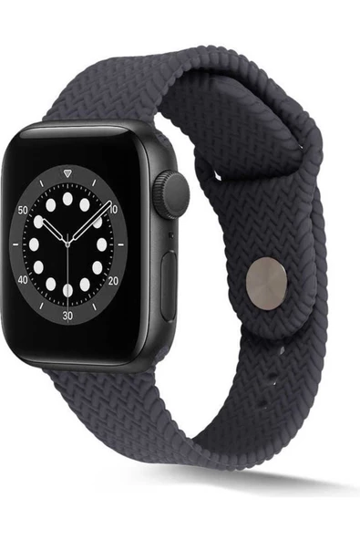 Pazariz Apple Watch Uyumlu38mm 40mm 41mm 1/2/3/4/5/6/se/7/8 Kordon Silikon Örgü Kordon ürün görseli 1