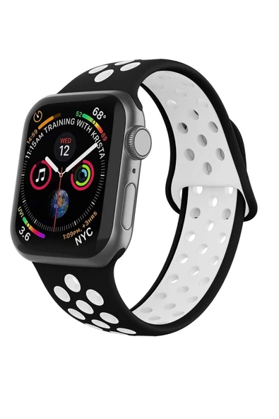 Pazariz Apple Watch Uyumlusilikon Delikli Kordon Ikayış 1 | 2 | 3 | 4 | 5 - 38mm/40mm - Beyaz ürün görseli 1
