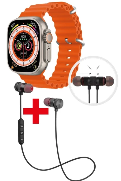 Pazariz Gs8 Watch 8 Ultra Akıllı Saat Turuncu Watch Sport Bluetooth Kulaklık Hediye ürün görseli 1