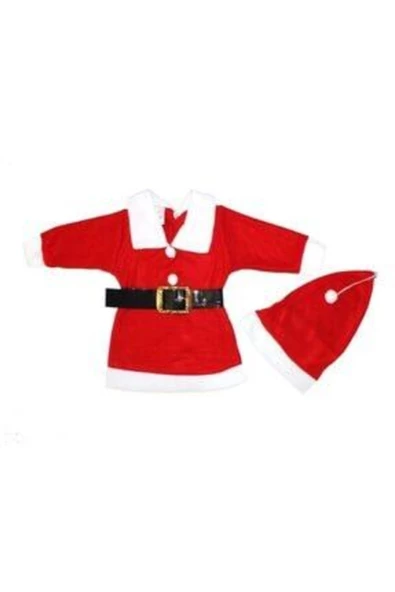 Pazariz Kız Çocuk Kırmızı Noel Baba Elbise ürün görseli 1