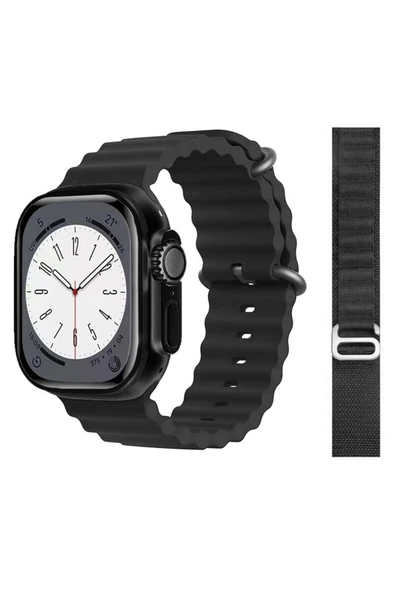 Pazariz Gs8 Watch 8 Ultra Akıllı Saat Siyah Türkçe Watch 2.02 Inc Siyah Kordon Hediye ürün görseli 1