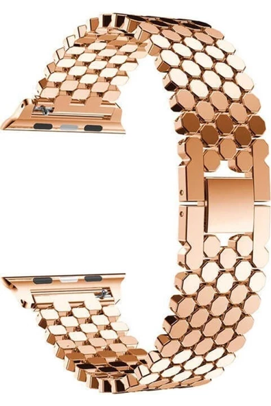 Pazariz Apple Watch Uyumlu38mm 40mm 41mm 1/2/3/4/5/6/se/7/8 Kordon Bal Peteği Metal Kordon ürün görseli 1