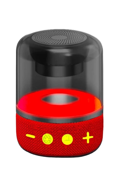 Pazariz Işıklı Bluetooth Hoparlör Ses Bombası Yüksek Ses Yeni Nesil 2023 Version Kırmızı ürün görseli 1