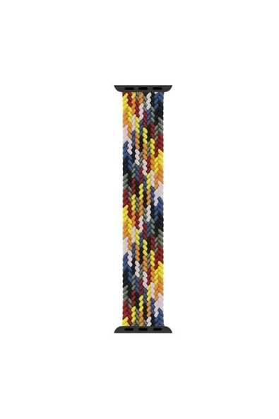 Pazariz Apple Watch Uyumluseries 8 45mm Kordon, (size, 147mm) Braided Band Multi Color ürün görseli 1