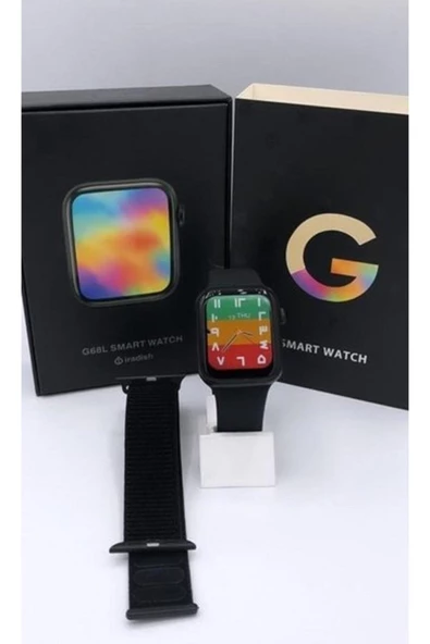 Pazariz G68l Smart Watch 6s Uyumlu Akıllı Saat Yan Tuşlar Aktif Uygulama – Çift Kordon Siyah ürün görseli 1