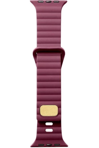 Pazariz Apple Watch Uyumluseries 8 41mm Kordon Silikon Metal Tokalı Ayarlanair Krd73 Mürdüm ürün görseli 1