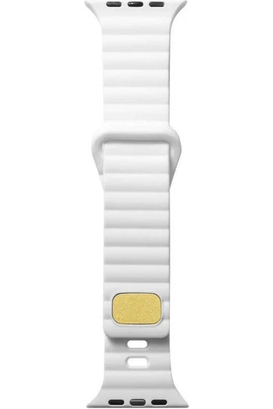 Pazariz Apple Watch Uyumluseries 8 45mm Kordon Silikon Metal Tokalı Ayarlanair Krd73 Beyaz ürün görseli 1