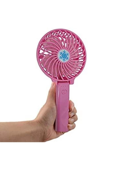 Pazariz Şarjlı Mini Katlanabilir El Vantilatör Soğutucu Fan - Pembe ürün görseli 1