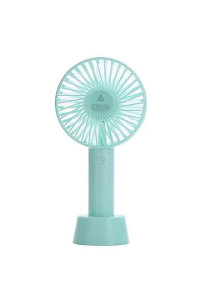 Pazariz Şarjlı Fan Mini Taşınabilir El Ve Masa Üstü 3 Kademeli Standlı Vantilatör Fan Mavi ürün görseli 1