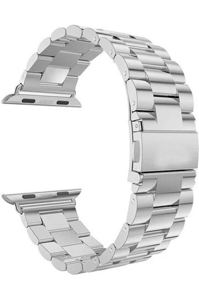 Pazariz Apple Watch Uyumluseries 8 45mm Kordon Hasır Metal Örgülü Ayarlanair Gümüş ürün görseli 1