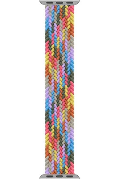 Pazariz Apple Watch Uyumluseries 8 45mm Kordon, (size, 147mm) Braided Band Gökkuşağı ürün görseli 1