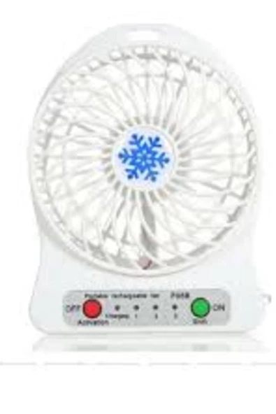 Pazariz Şarjlı Mini Vantilatör Masa Üstü 3 Kademeli Usb Mini Fan Beyaz ürün görseli 1