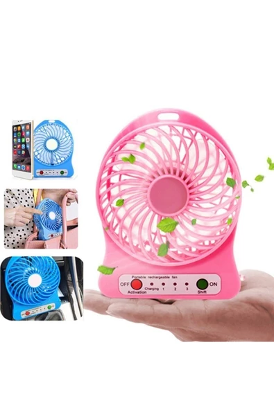 Pazariz Şarjlı Vantilatör Mini Fan Seyahat Tipi Serinletici Soğutucu Masaüstü Laptop Notebook Usb Fan ürün görseli 1
