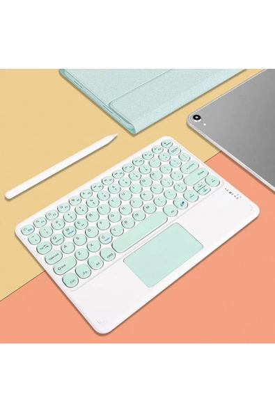 Pazariz ® Kablosuz Q Klavye Taşınabilir Bilgisayar Tablet Telefon Akıllı Tv Touchpad ürün görseli 1