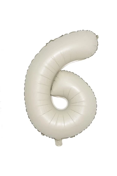 Pazariz Rakam Folyo Balon Krem Renk 6 (34 INÇ 76 CM) ürün görseli 1