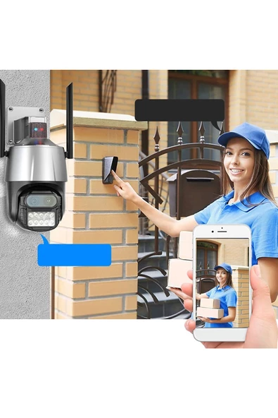 Pazariz Pazarız Dış Mekan Güvenlik Kamerası 360° Wifi Kamera,Çift Lensli Su Geçirmez 8x Hybrit Zoom 45 ürün görseli 1