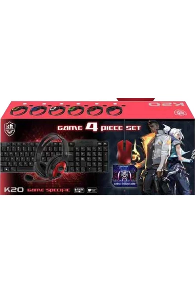Pazariz ® Oyuncu Seti Klavye+mouse Mouse Pad+kulaklık K20 ürün görseli 1