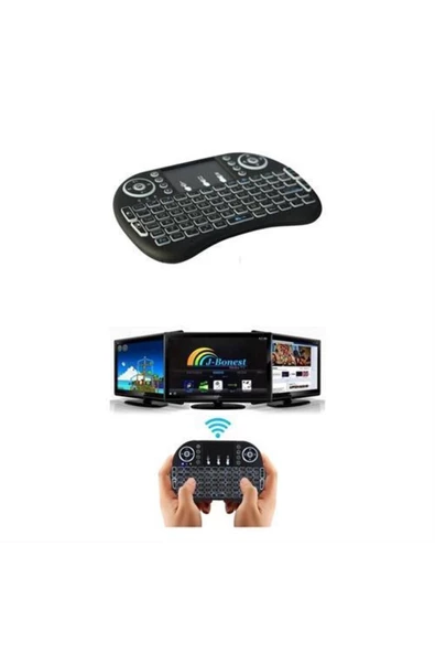 Pazariz ® Smart Tv Kablosuz Dokunmatik Mini Uzaktan Kumanda Klavye uyumlu ürün görseli 1