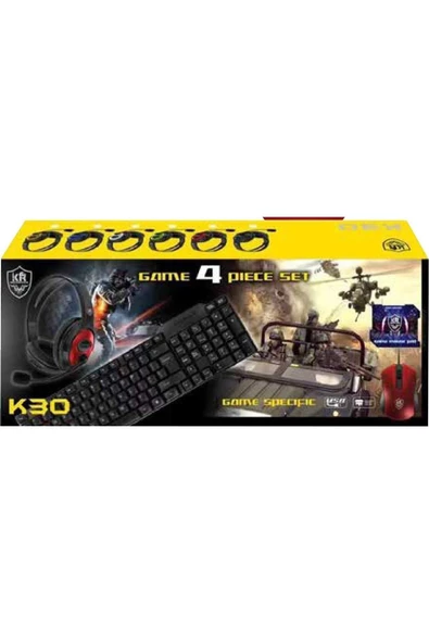 Pazariz ® Oyuncu Seti Klavye+mouse Mouse Pad+kulaklık Gaming Set K30 ürün görseli 1