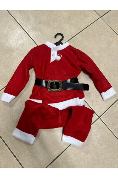 Pazariz Pembecin Erkek Çocuk Noel Baba Kostümü Noel Kıyafeti Yılbaşı Yeni Yıl Hediyesi ürün görseli 1
