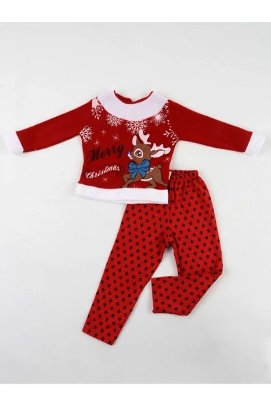 Pazariz Pembecin Kırmızı Noel Kız Çocuk Takım ürün görseli 1