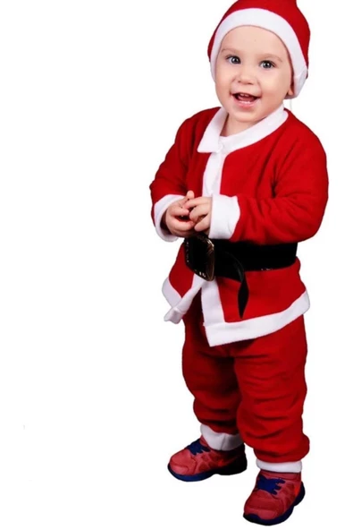 Pazariz Bebelop Unisex Kırmızı Bebek Noel Baba Şapkalı Yılbaşı Takımı ürün görseli 1