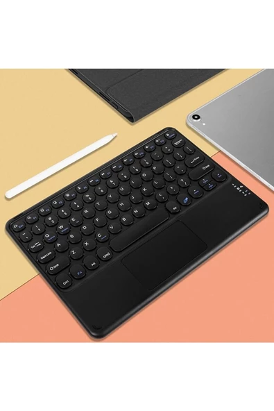 Pazariz ® Taşınabilir Ios Android Windows Uyumlu Bilgisayar Tablet Telefon Touchpad Kablosuz Q Klavye ürün görseli 1
