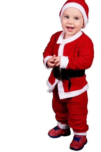 Pazariz 18 Ay Noel Baba Kostüm, Yılbaşı Kostüm Yeniyıl Bebek Çocuk Giyim Tulum ürün görseli 1