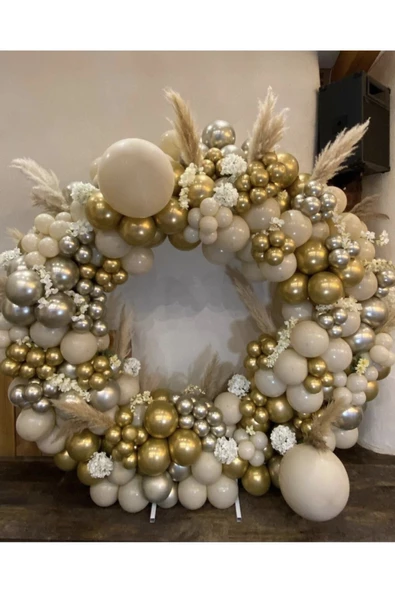 Pazariz Krom Gold Krom Gümüş Ve Deniz Kumu Balon Zinciri 100 Adet ürün görseli 1