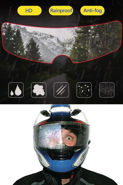 Pazariz Kask Vizör Yağmur Kaydırıcı Buğu Önleyici Film Su Kaydırıcı Kask Ön Cam Film Pinlock ürün görseli 1