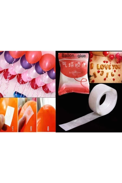 Pazariz Balon Yapıştırma Bandı Çift Taraflı 100 Adet ürün görseli 1