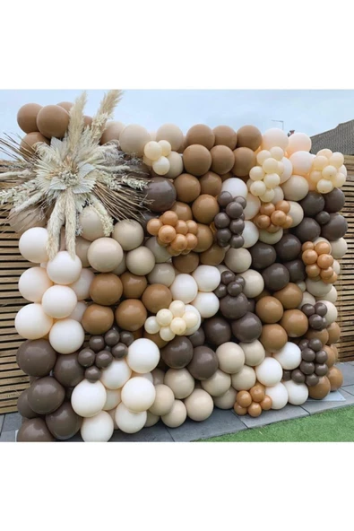 Pazariz Kahverengi Karamel Ten Ve Somon Balon Zinciri 100 Adet ürün görseli 1