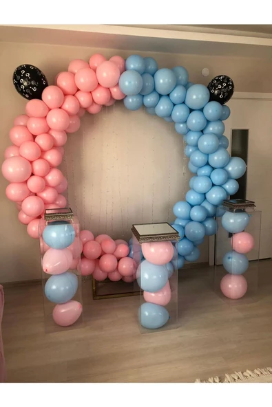 Pazariz Cinsiyet Partisi Makaron Balon Zinciri 100 Adet ürün görseli 1