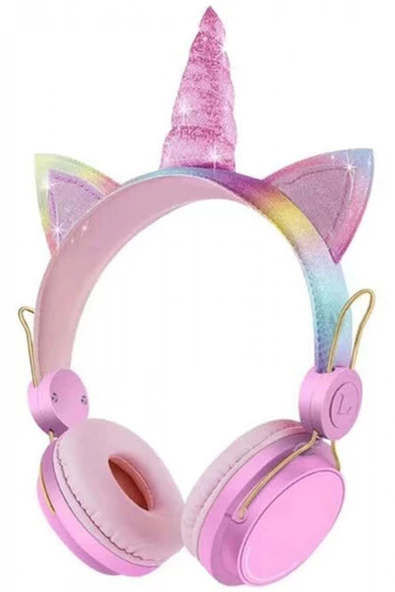 Pazariz Yeni Nesil Kablosuz Sevimli Unicorn Kız Çocuk Kulaklığı Wirelles Bluetooth Mavi ürün görseli 1