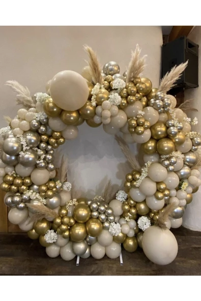 Pazariz Krom Gold Krom Gümüş Ve Deniz Kumu Balon Zinciri 100 Adet ürün görseli 1
