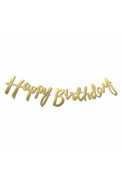 Pazariz Altın Happy Birthday Kaligrafi Banner Yazı 2,10 Cm Dnz 1370 ürün görseli 1