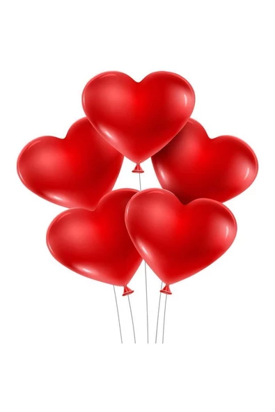 Pazariz 5" Kalp Balon Kırmızı 20 Adet ürün görseli 1
