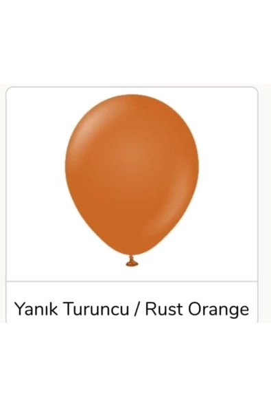 Pazariz 12" Retro Balon Yanık Turuncu Renk 20 Adet ürün görseli 1