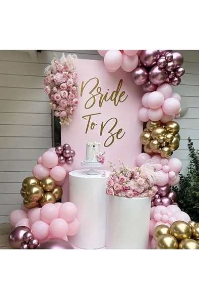 Pazariz Pembe Gold Krom Balon Zinciri 100 Adet ürün görseli 1