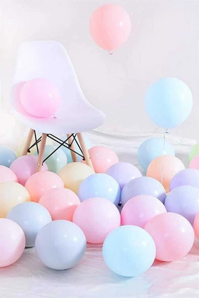 Pazariz Makaron Pastel Karışık Renk 100'lü Balon ürün görseli 1