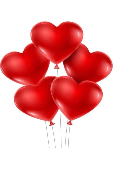 Pazariz Kırmızı Kalp Balon 20 Adet ürün görseli 1