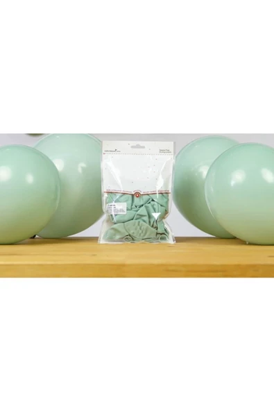 Pazariz 12 Inç Standart Boy Retro Balon 10 Adet Kış Yeşili ürün görseli 1
