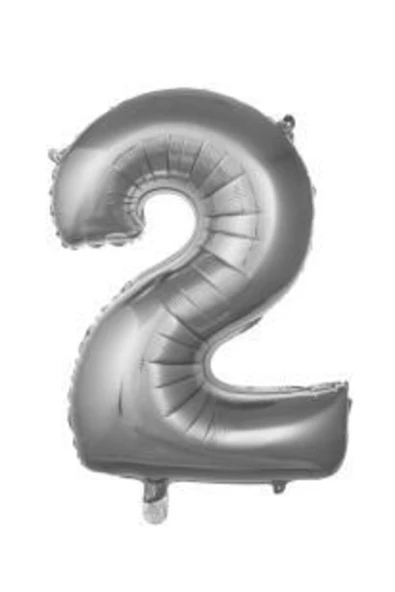 Pazariz 16 Inç 35 Cm Gümüş Folyo Rakam Balon 2 ürün görseli 1