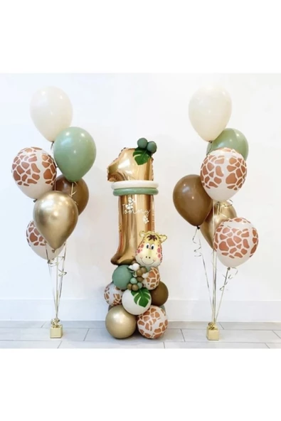 Pazariz 1 Yaş Küf Yeşili Gold Krom Safari Balon Seti ürün görseli 1