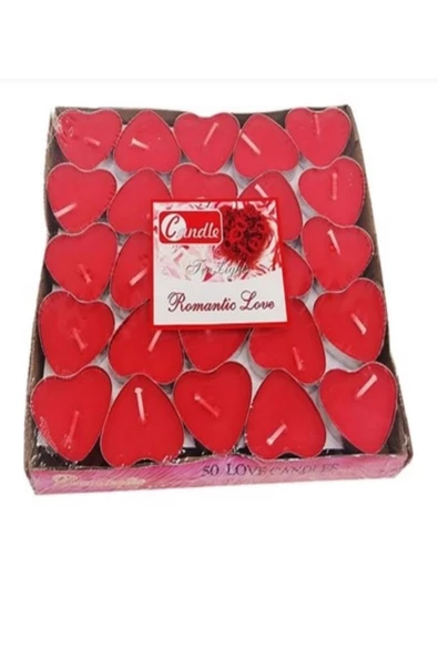 Pazariz Tealight Kalp Mum 50 Adet ürün görseli 1